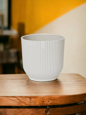 Elho Vibes Weißer Blumentopf – Räder inklusive – D35 x H33