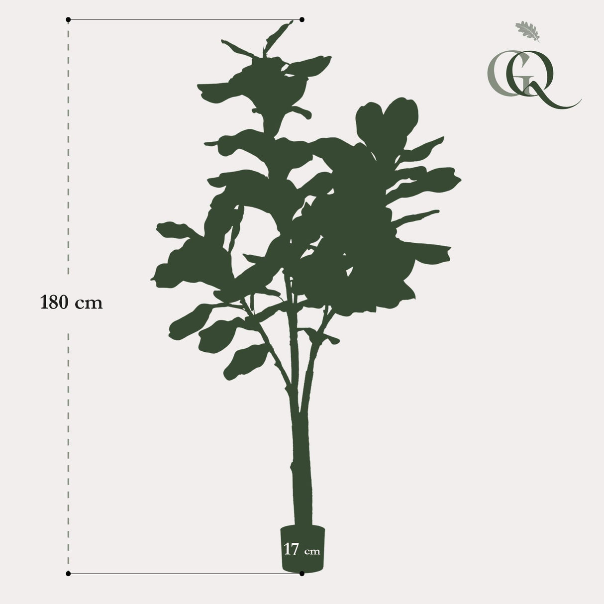 Livraison plante Ficus Lyrata plante artificielle h180cm, Ø17cm