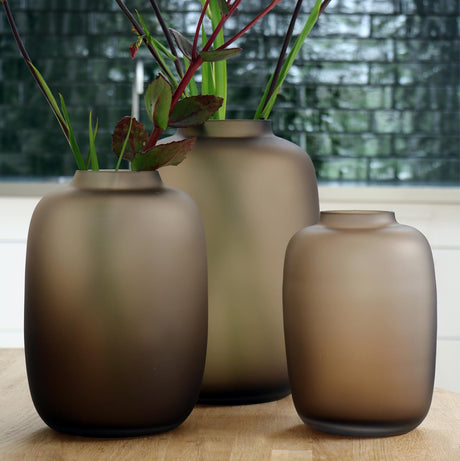 Livraison plante Vase en verre taupe - h35cm, Ø25cm