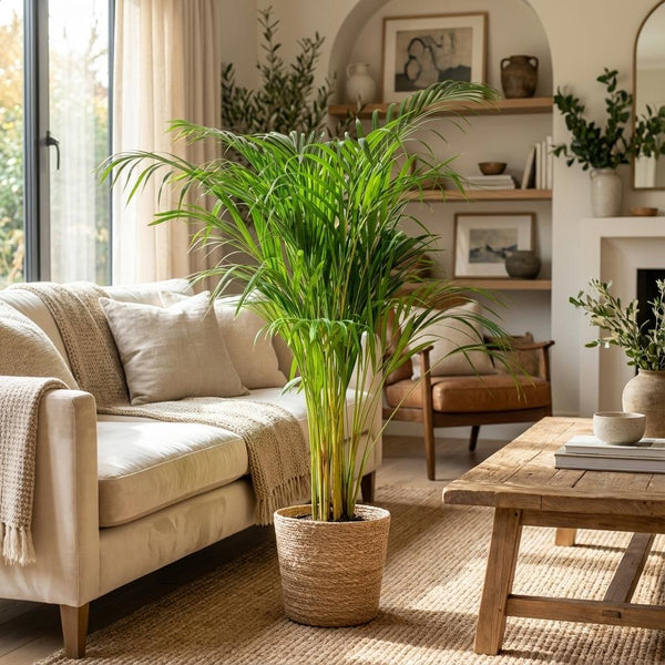 Green boutiQ - Zimmerpflanze - Goldpalme - Dypsis Lutescens Areca - Grün - Pflegeleicht - 1 Pflanze - Topf 21cm - Höhe 90 - 100cm