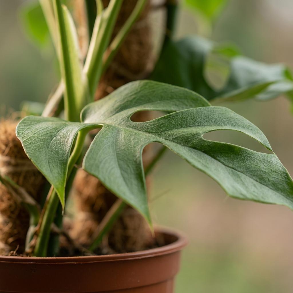 Green boutiQ - Zimmerpflanze - Mini Monstera - Monstera Minima am Moosstab - Grün - Pflegeleicht - 1 Pflanze - Topf 19cm - Höhe 90cm
